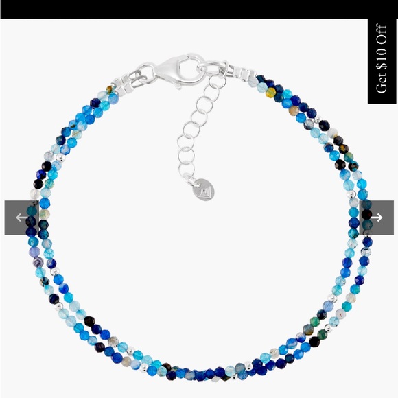 Silpada Blue Beaded Bracelet, Aspire Bead Bracelet, Blue Agate - Picture 3 of 6